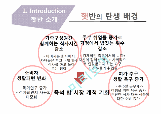 [햇반 마케팅전략 PPT] 햇반 마케팅 SWOT,STP,4P전략분석과 햇반 제품분석및 햇반 마케팅실행방안.pptx